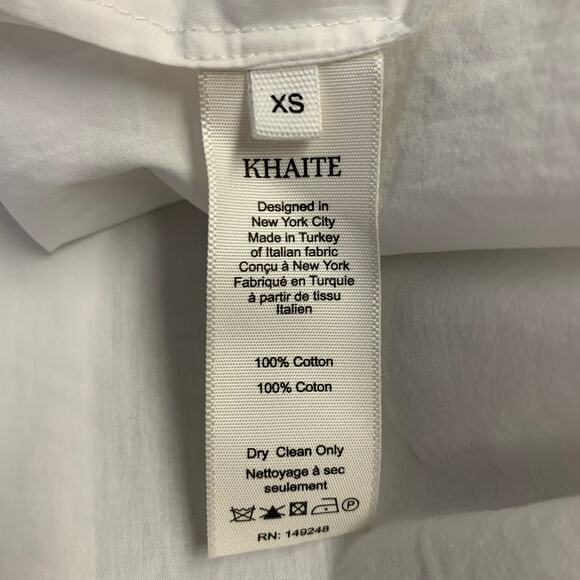 KHAITE Size XS White Cotton Oversized Two Pockets Blouse - Picture 9 of 9